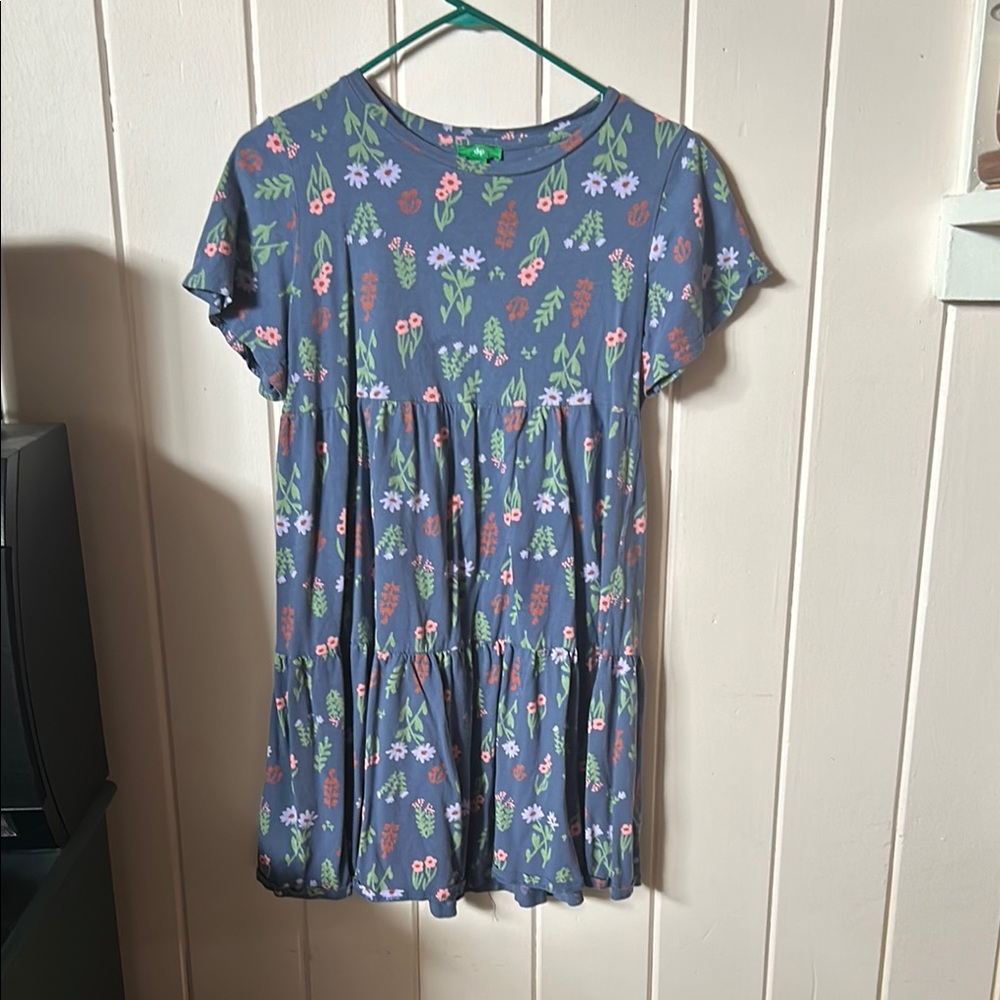 Dip Kids Dress in Purple with Floral Design